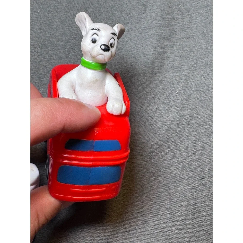 Vintage Disney 101 Dalmatians Toy‎ Figure Lot Pongo Puppy in London Bus 3pc Set